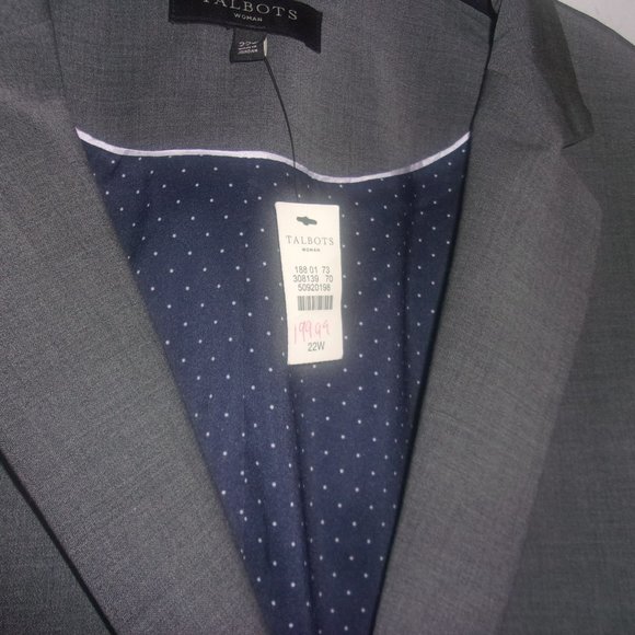 Talbots Gray Skirt Suit 22 New With Tags NWT - Picture 1 of 7